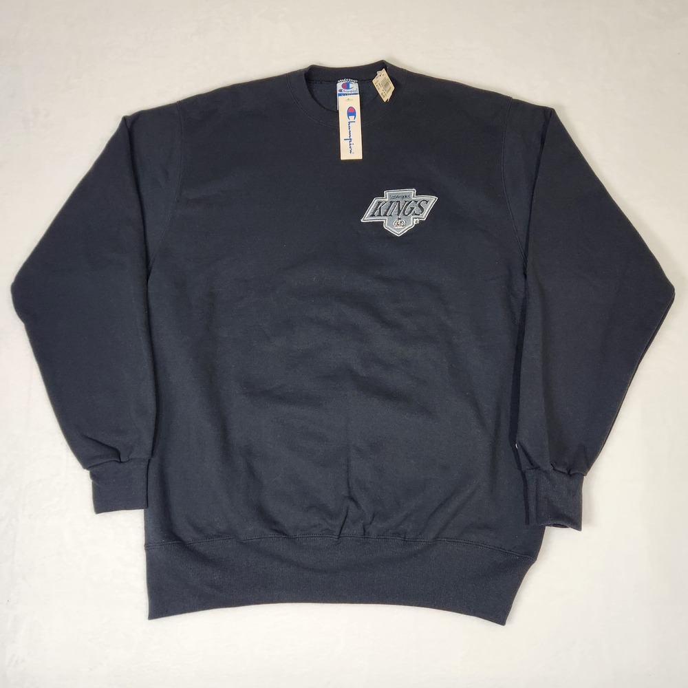 Vintage Champion LA Kings Sweatshirt Mens XL Black Crewneck Made in USA NWT NHL